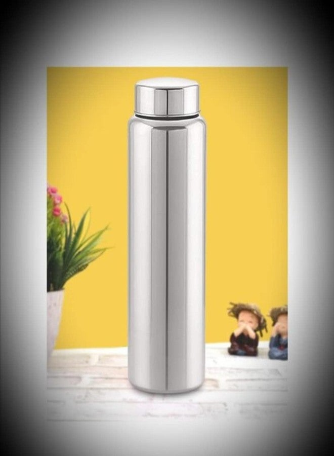 DARAZ مجموعة زجاجات مياه داراز من الفولاذ المقاوم للصدأ، 3 قطع، سعة كل زجاجة 1 لتر، فضية اللون، عصرية، مانعة للتسرب، قابلة لإعادة الاستخدام، مناسبة للنادي الرياضي، المكتب، المنزل، ركوب الدراجات، والرياضات الأخرى، سعة 1000 مل، مصنوعة من الفولاذ المقاوم للصدأ - Image 2